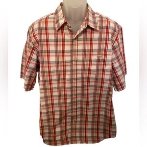ECKO UNLTD. Red & Beige Plaid Skate Skater Collared Shirt Men 2XL XXL